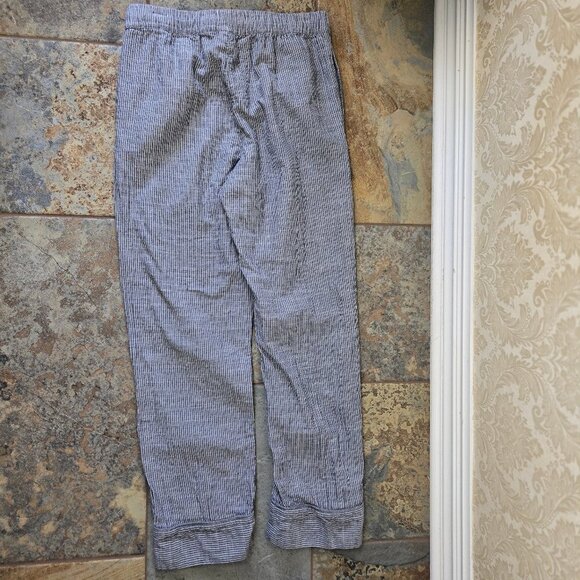Levi's Size Small 100% Cotton Gray White Vertical Striped Casual Pants Elastic - Picture 9 of 13